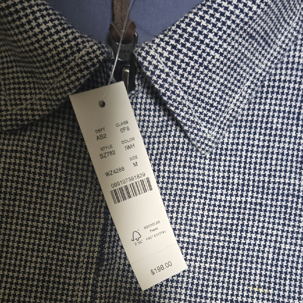 J. Crew Men's Navy Checkered Lightweight Jacket - Picture 4 of 16